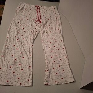 Cynthia Rowley Sleepwear Women's‎ Pajama Pants White Heart Arrow Valentines XL
